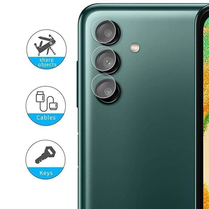 Film de protection caméra - Booling - pour Samsung Galaxy A04s - Verre trempé - Lot de 2 - Résistance aux chocs