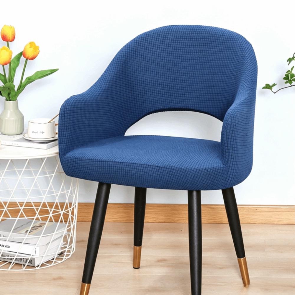 Universal Jacquard Curved Chair Covers Elastic Spandex Dining Chair Covers Hollow Back Arc Armchair Covers For Home Living Room