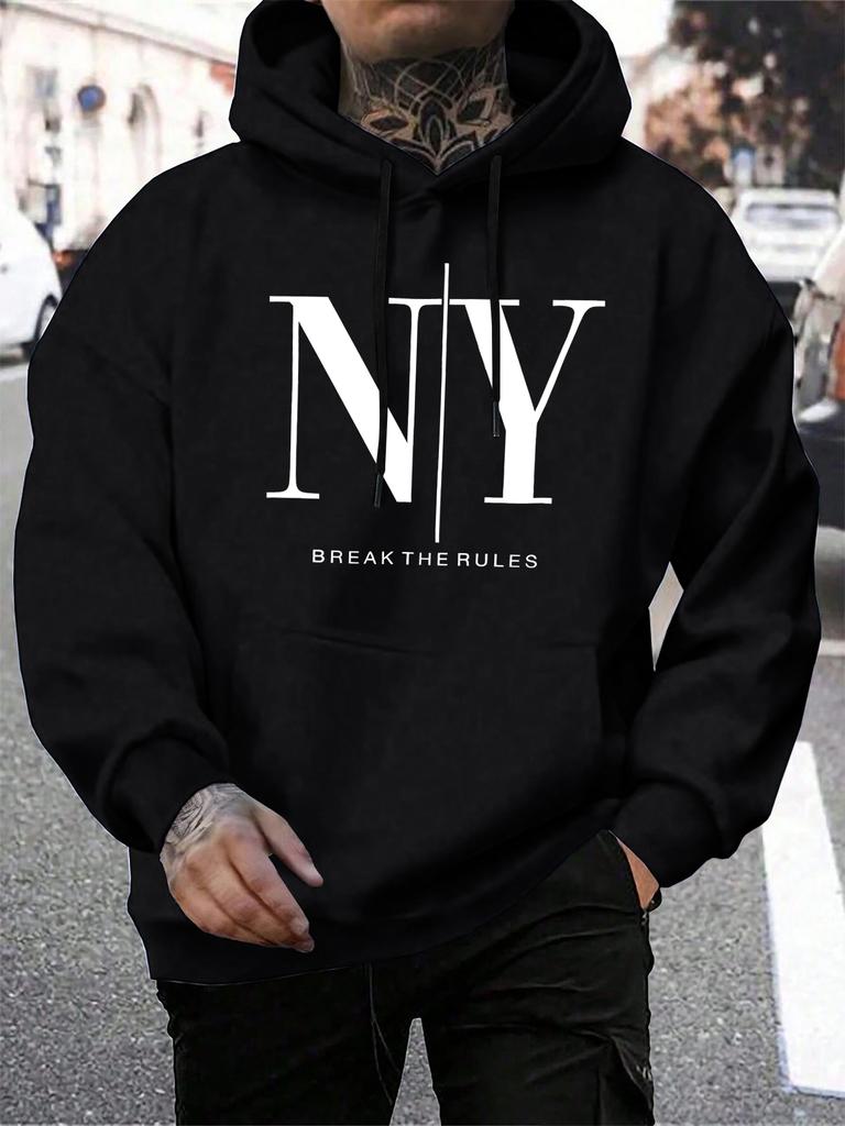 Break The Rules Yes No Design Men Hoody Loose All-Match Hoodies Casual Man Fleece Hoodie Pocket Multicolor Male Pullover