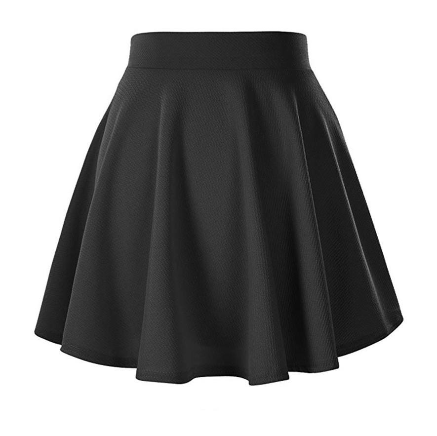 Women's Basic Versatile Elastic Flared Mini Skirt - Casual European & American Style