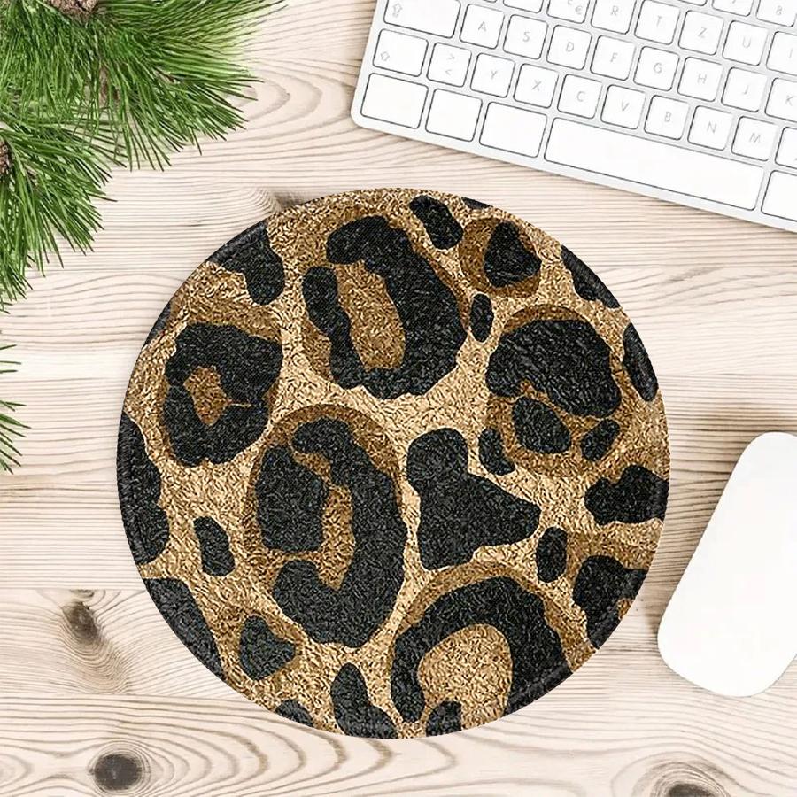 

Waterproof 1pc Mouse Pad Computer Laptop Pad Desk accessories Keyboard Mouse Pad office Pad Game Console Pad Leopard Print 200x200x2mm