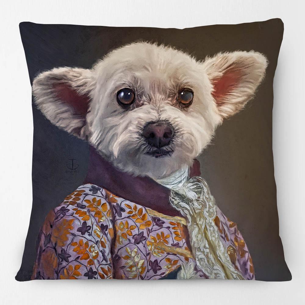 Federa Cuscino Pittura Ritratto Animali Cani Corte Reale Europea Cuscino Decorativo Gatto Vintage per Divano