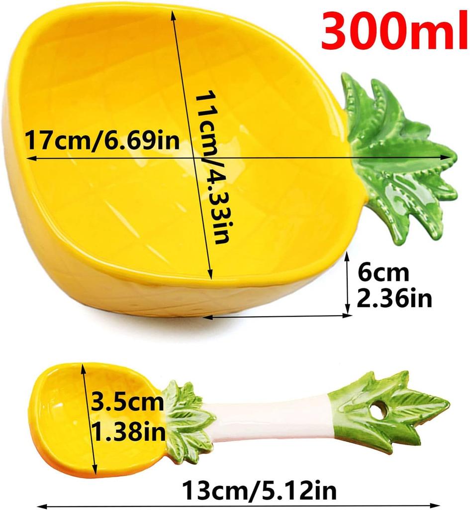 Ceramic Fruit Shaped Bowl with Spoon Watermelon Dishes Kitchen Decoration Serving Bowl for Soup Cereal Ice Cream Salad Dessert