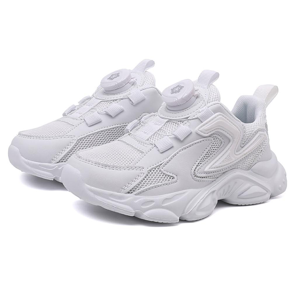 Boys Girls Students School Black White Sneakers Kids Breathable Mesh Walking Running Tennis Trainers Sports Shoes Size 28-39