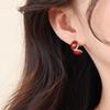 Geometric Green Retro Korean Square Earrings for Women