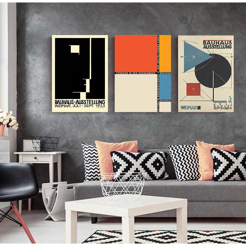 Bauhaus Abstrakte Kunstdrucke Modernes Minimalistisches Poster Führend In Der Herrenmode Kunst Leinwandbild Bild Heimwandkunst Dekor Ohne Rahmen