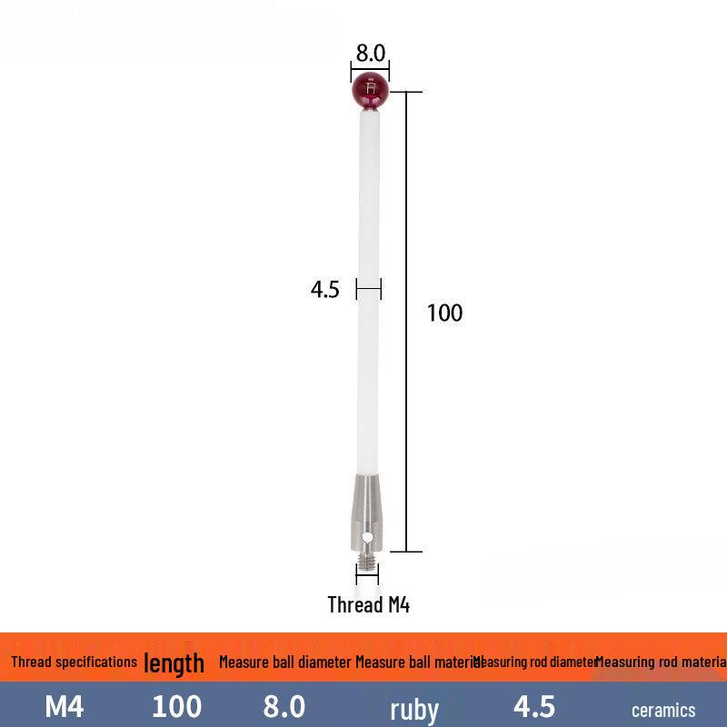 M4 Ceramic Rod Touch Probe - Jewel A-5000-3709/372