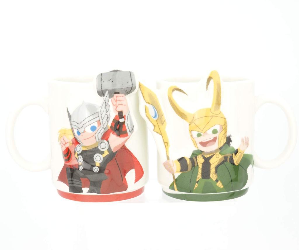 Sunart Co., Ltd. Mug Cup "Mighty Thor & Loki" 380ml Marvel (Marvel) Gurihiru Pair Mug Cup san3044-2