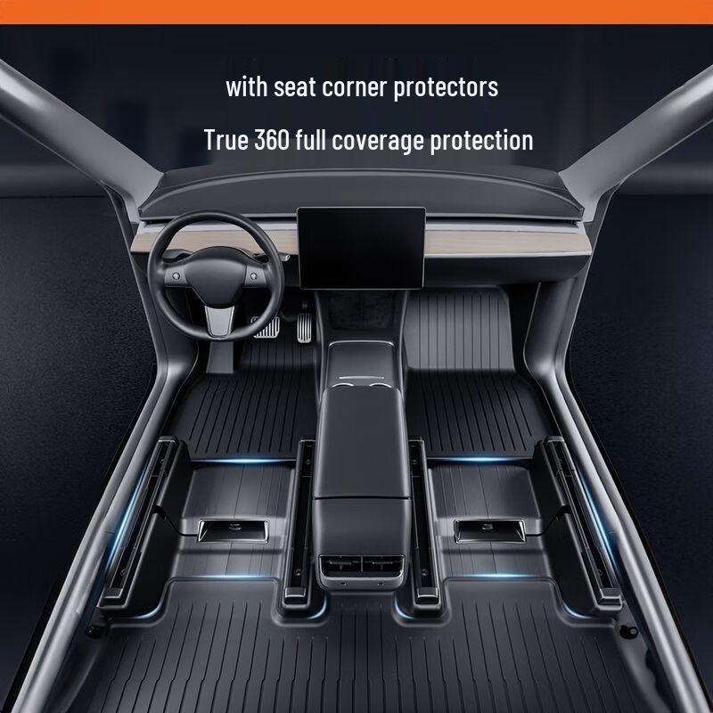 Tesla Model Y/3 Waterproof, Dirt-Resistant TPE Floor Mats - Easy to Clean, New Version