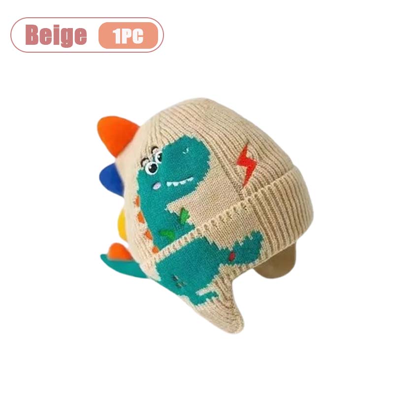 1-4 STÜCKE Warme Winddichte Dinosaurier Strickmütze mit Ohrenschutz Weiches Garn Herbst Winter Kopfbedeckung Modeaccessoire für Kinder