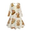 Girls' 3D Tropical Koala Dress Long Sleeve Summer Spring Vacation Daily Holiday Princess Beautiful Sweet Kids 4-12 Years Casual Dress A Line Dress