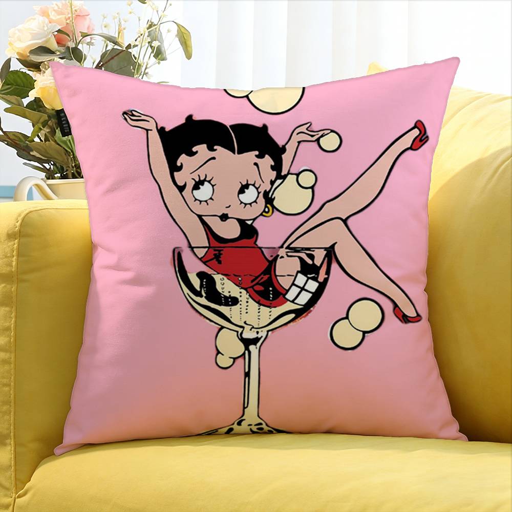 Anime Cute B-Betty Boop World Various Sizes Square Pillow Case For Car Home Bedchamber Decor