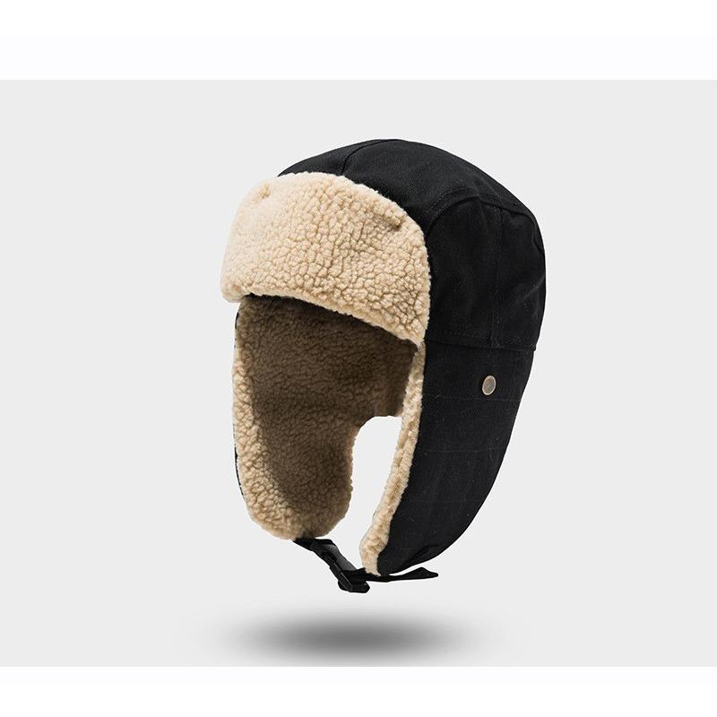 Gorro Lei Feng para hombre y mujer, gorro de invierno con protección auditiva, gorro de algodón cálido del noreste, gorro de piloto para motocicleta
