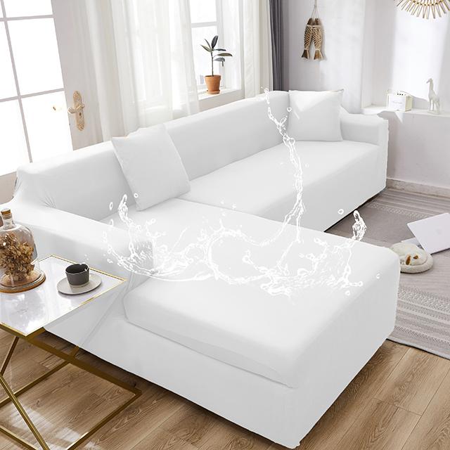 Waterproof Sofa Covers Solid Color Corner Couch Covers Elastic Sofa Cover Living Room Couch Set For Pets Kids