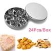 24pcs/Set Stainless Steel Biscuit Mould Portable Kitchen Baking Tools Creative Handmade Round Shape Cake Fondant Accessories