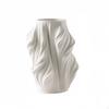 Geometric Vase Matte Sculptural Wavy Resin Vessel for Tabletop, Living