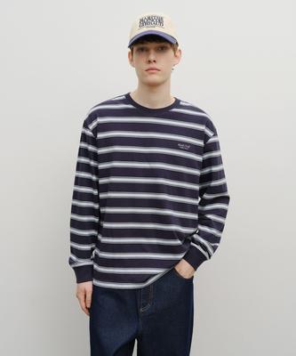 Malittepeulangsowajeobeo Multi Color Stripe Long Sleeve Navy