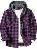 Camicia con Cappuccio a Quadri Rossi e Neri Trendy da Uomo - Capo Esterno Casual a Vestibilità Larga per Primavera & Autunno 2026