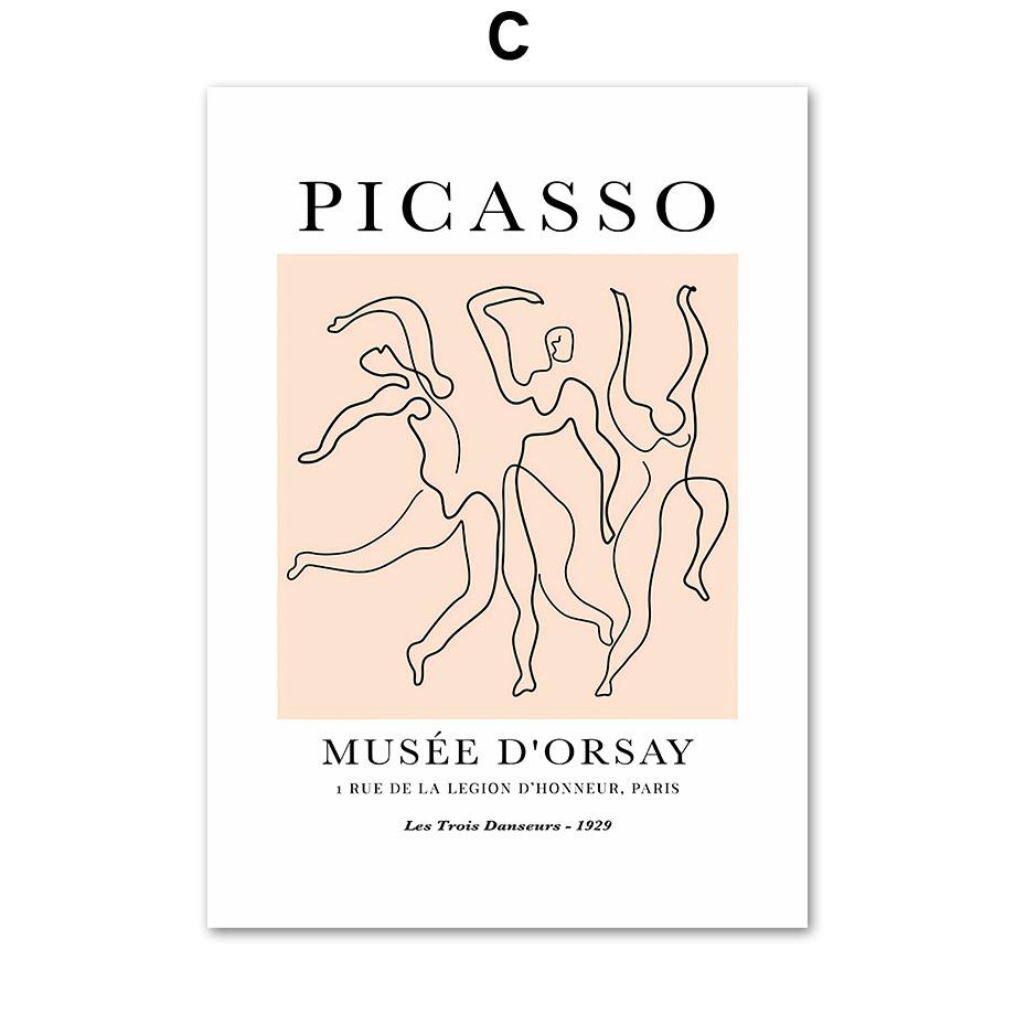 Boho Matisse Poster Beige Black Abstract Line Art Canvas Paintings Wall Print Pictures Bedroom Living Room Interior Home Decor