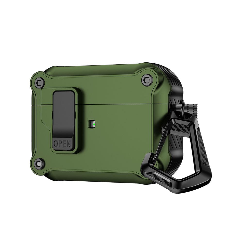 

Двойной чехол для Airpods Pro 3 2025 с защелкой, противоударный, с защитным замком-переключателем и брелоком, магнитная крышка