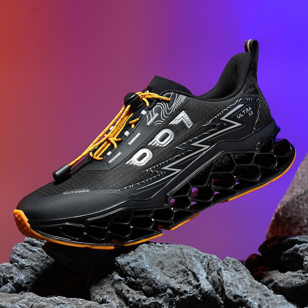 Men 3D Printed Outdoor Shoes Lightweight Breathable Trail Sneakers Futuristic Sport Walking Shoes for Hiking Travel Summer
