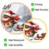 Redbreast Wall Stickers Christmas Window Static Sticker Decorative Reusable Decal PVC Festive Waterproof Mural Decor Holiday Cling for Home
