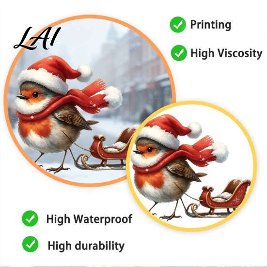 Redbreast Wall Stickers Christmas Window Static Sticker Decorative Reusable Decal PVC Festive Waterproof Mural Decor Holiday Cling for Home