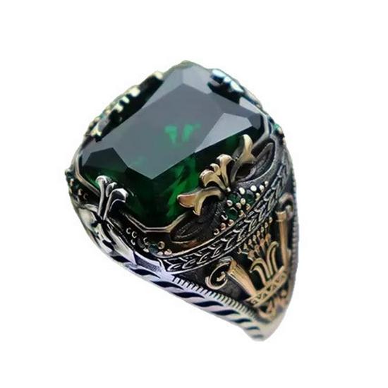 Men's Luxury Retro Gem-Studded Domineering Ring for Parties and Banquets