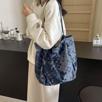 Bolsa feminina Bolsa de ombro Jeans Bolsa grande Bolsa tote Bolsa casual de compras Bolsa de grande capacidade