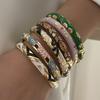 Zircon Floral Bangle Ethnic Style Cloisonne Bangle Retro Enamel Flower Bracelet  Jewelry