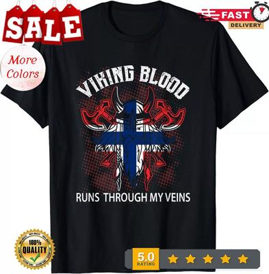2025/Norwegian Pride Viking Blood Scandinavia Gift Norway Gift Unisex T-Shirt Unisex T-Shirt