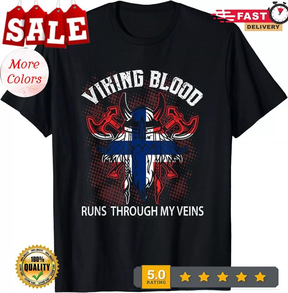 2025/Norwegian Pride Viking Blood Scandinavia Gift Norway Gift Unisex T-Shirt Unisex T-Shirt M
