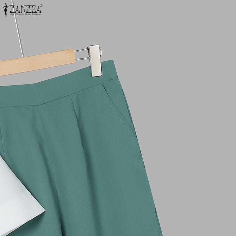 ZANZEA Seturi costume casual din două piese pentru femei, bluză cu mâneci 3/4 cu imprimeu și pantaloni