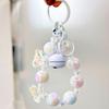 Butterfly Key Chain Colorful Beads Phone Pendant Wrist Strap Car Key Ring Bag Decor Headphone Case Charms
