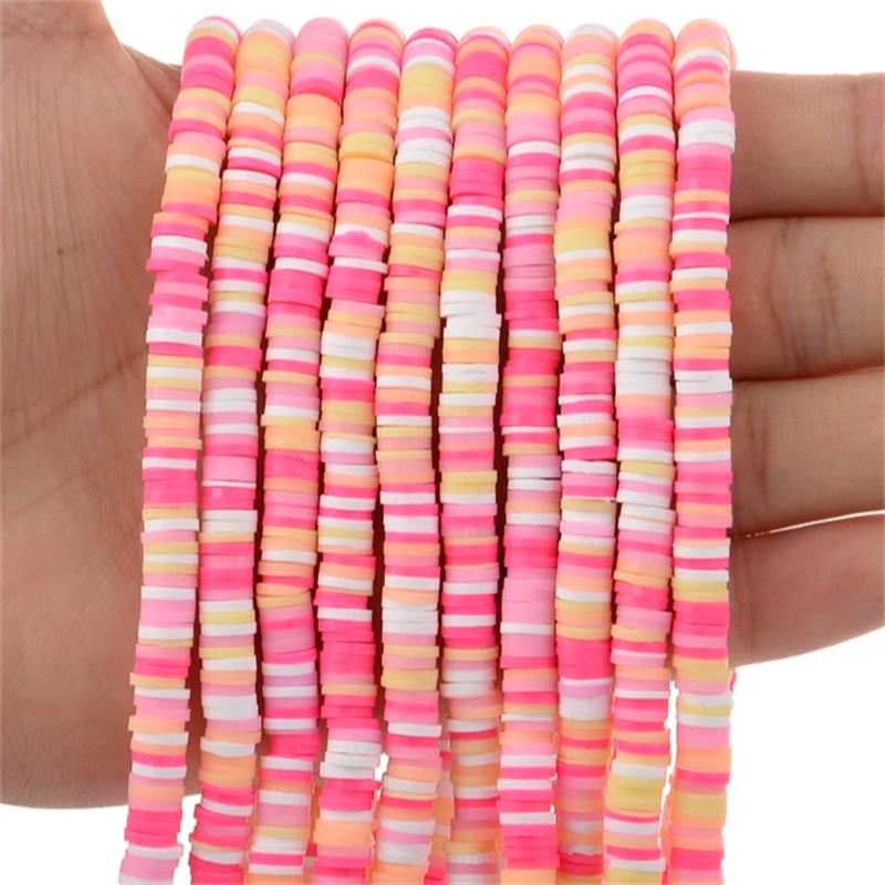700Pcs/lot 6mm Flat Round Polymer Clay Beads Handmade Heishi Loose Spacer Beads for Jewelry Making DIY Bracelet Necklace Supplie
