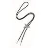Boho Five-pointed Star Bolo Tie PU Woven Bronze Butterfly Choker Turquoise Feather Necklace  Men