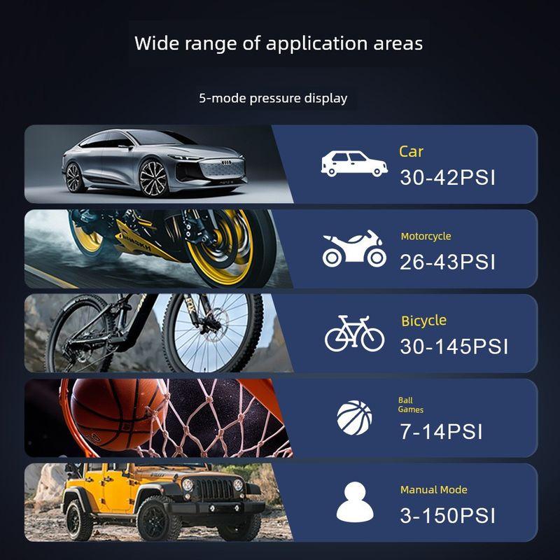 Car Air Pump, Portable Car Air Pump, High-Power Electric Tire Inflator, Multi-Functional Air Pump