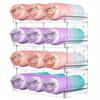 Modular Expandable Cup Storage Rack 2 To 3 Layers Transparent Organizer for Insulated Tumblers Wine Glasses Kitchen Countertop