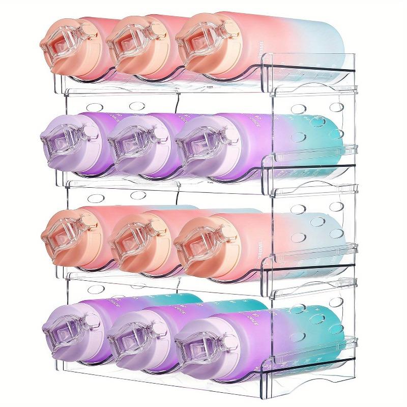 Modular Expandable Cup Storage Rack 2 To 3 Layers Transparent Organizer for Insulated Tumblers Wine Glasses Kitchen Countertop