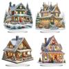 2D/Flat Xmas House DIY Diamond Painting Tabletop Ornaments Kit Table Top Diamond Painting Ornament Kits Desktop Diamond Art Kits
