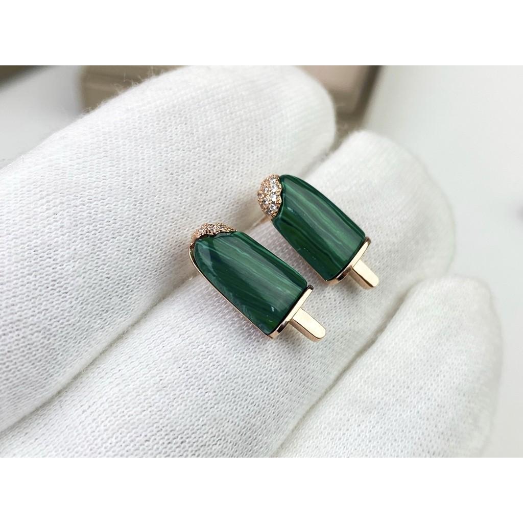 Ice Cream Earrings, Ice Cream Sticks, Top-notch Imported Diamond Earrings, Peacock   Lifelike and Finely Cut with Elegant Design