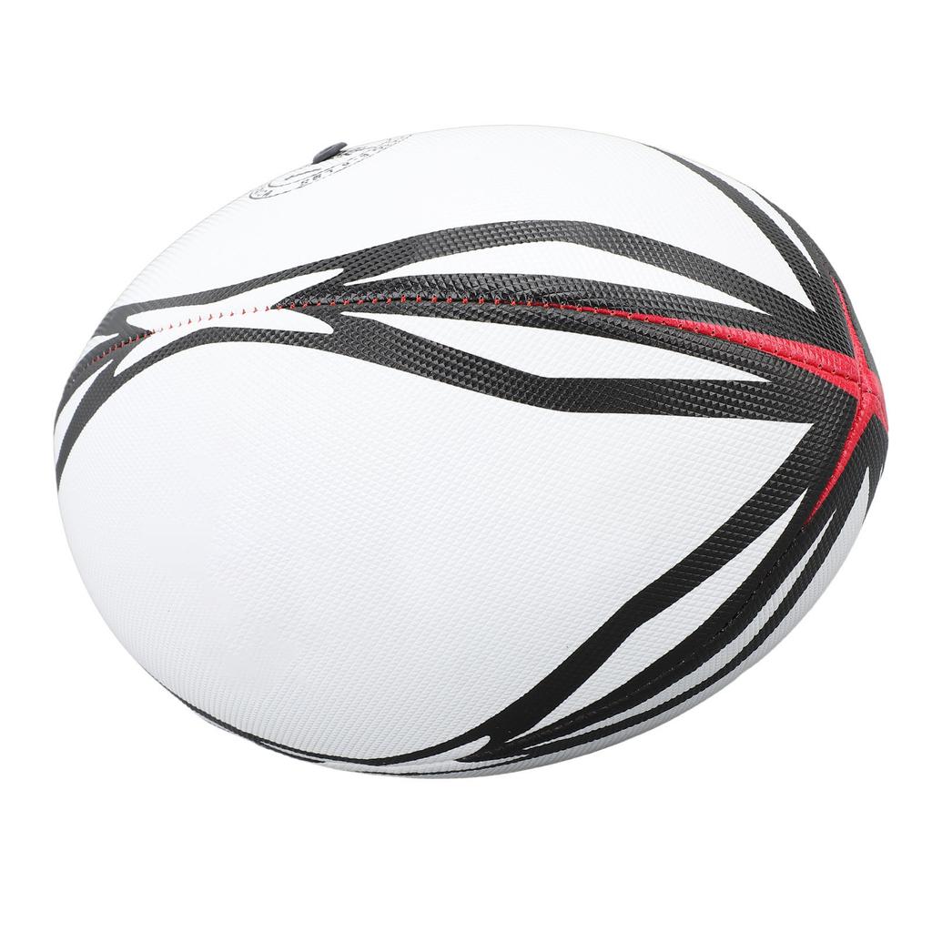 Number 9 Rugby Ball Inflatable Practice Ball High Elasticity PVC Rugby Ball for Match and Daily Training White