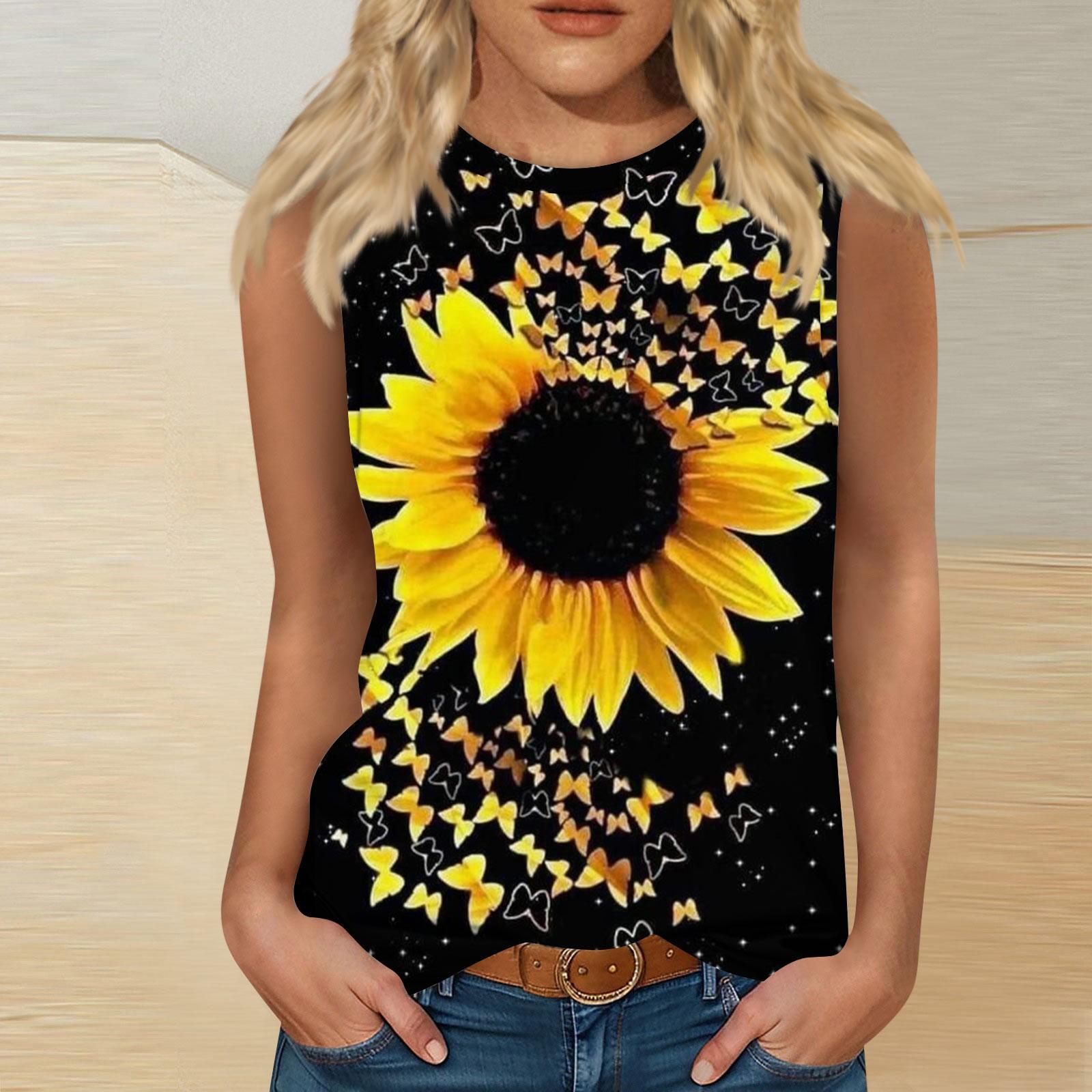 

Жіноча модна повсякденна жилетка з підтяжками з U-подібним вирізом і принтом XL жовтий