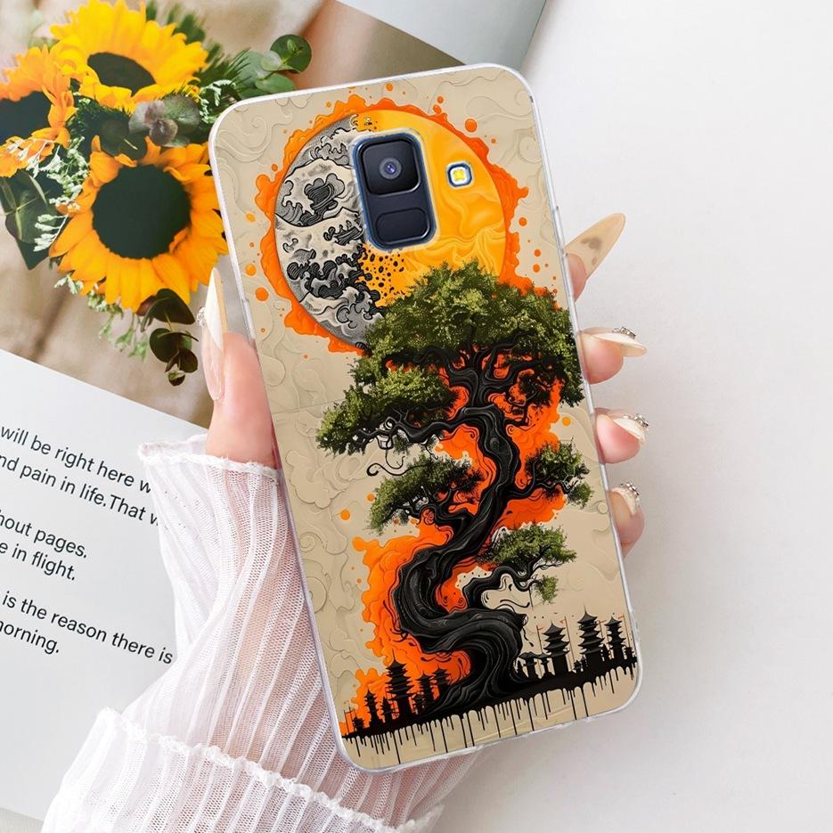 For Samsung Galaxy A6 2018 Case SM-A600F Luxury Butterfly Painted Cover Soft Silicone Shell For Samsung A6 Plus A6+ A605F Fundas