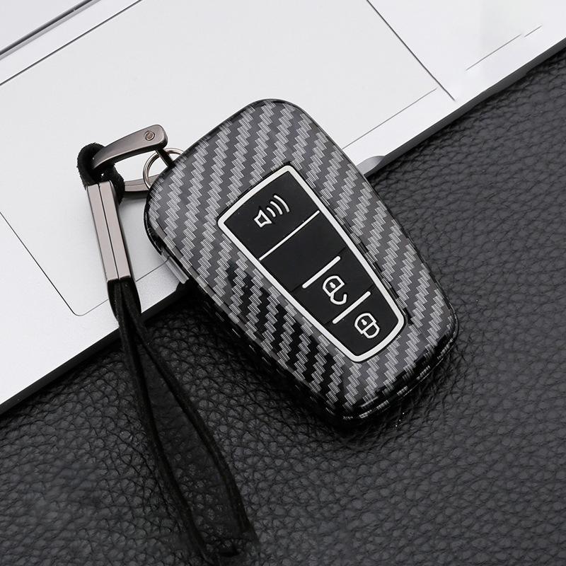 Carbon Fiber Auto Key Fob Case Cover Fit For Toyota C-Hr Chr Rav4 Rav 4 Corolla Camry Avalon Land Cruiser Prado Prius