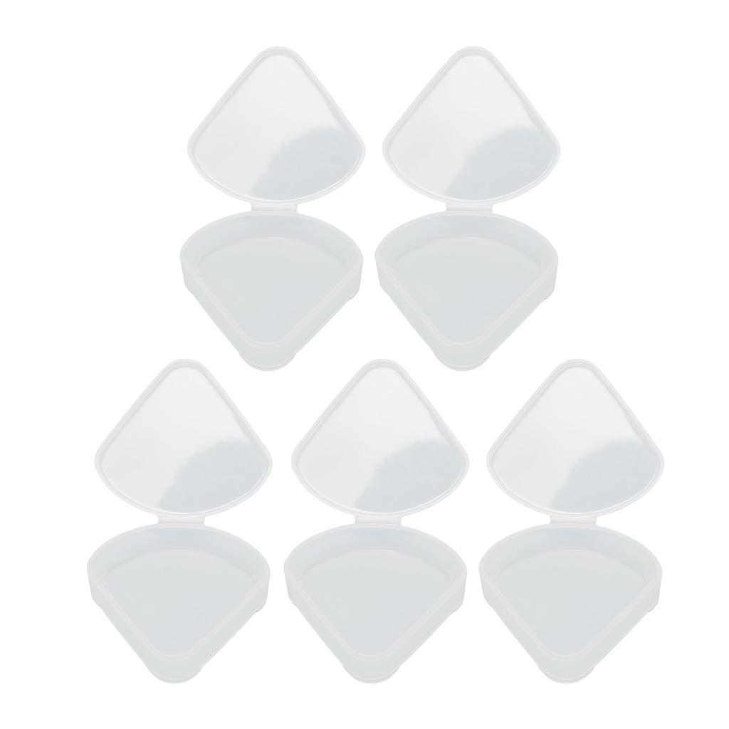 5pcs Powder Puff Storage Box Portable Transparent Triangle Makeup Puff Container Case for Bead Capsu