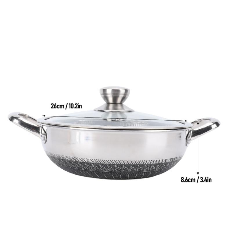 Nonstick Frying Pan Dishwasher Safe Skillet Induction Cooker Gas Range Compatible Double Sided Honeycomb Pan With Lid 316