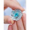 Indifferent Style Niche Design Light Luxury Paraiba Gemstone Blue Crystal Open Index Finger Ring for Women