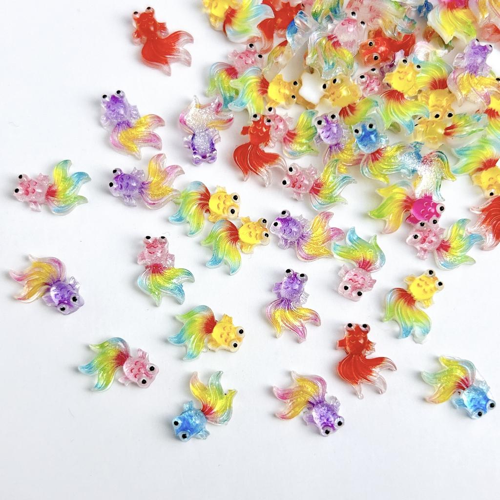 New Gradient Goldfish Nail Art Accessories Lucky Koi Fish Wearable Nail Art DIY Handmade Accessories