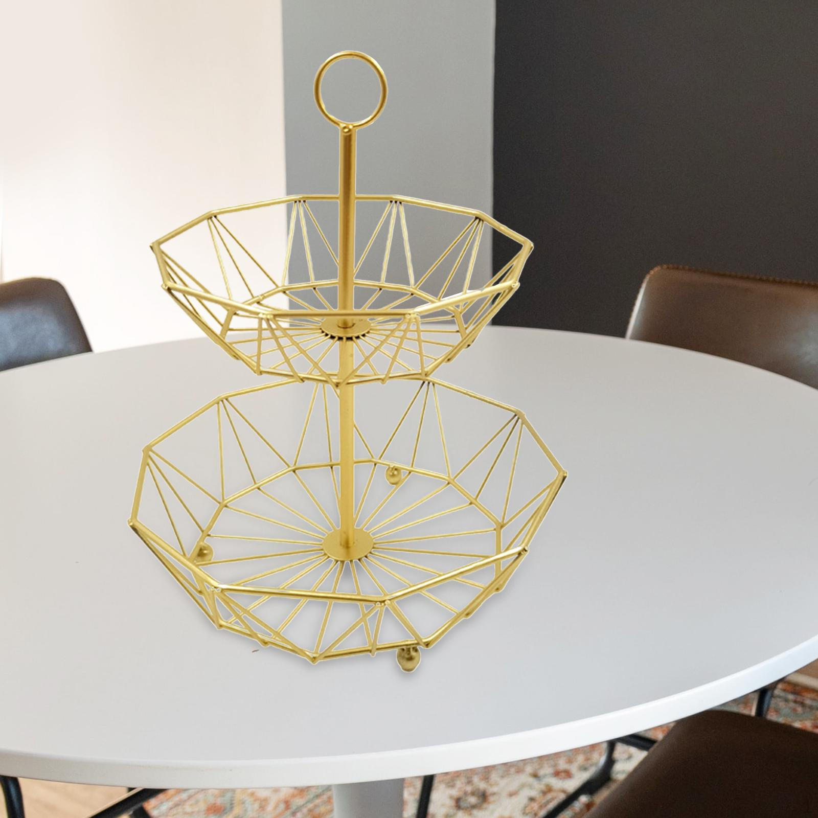 

Elegant Iron Fruit Storage Basket for Kitchen and Dining Room Organization золотий